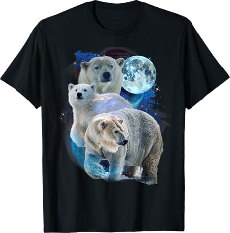 Unisex Cotton T-Shirt with Fun Graphic Print - Polar Bear